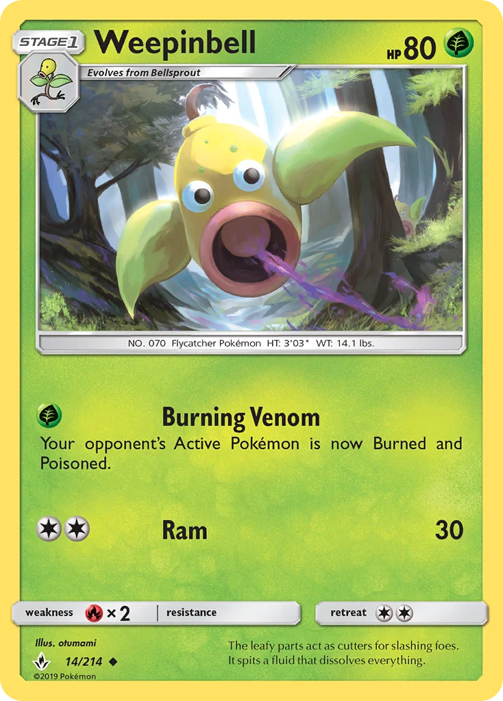 Weepinbell Pokemon card