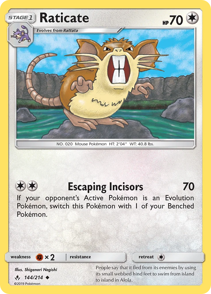 Raticate Pokemon card