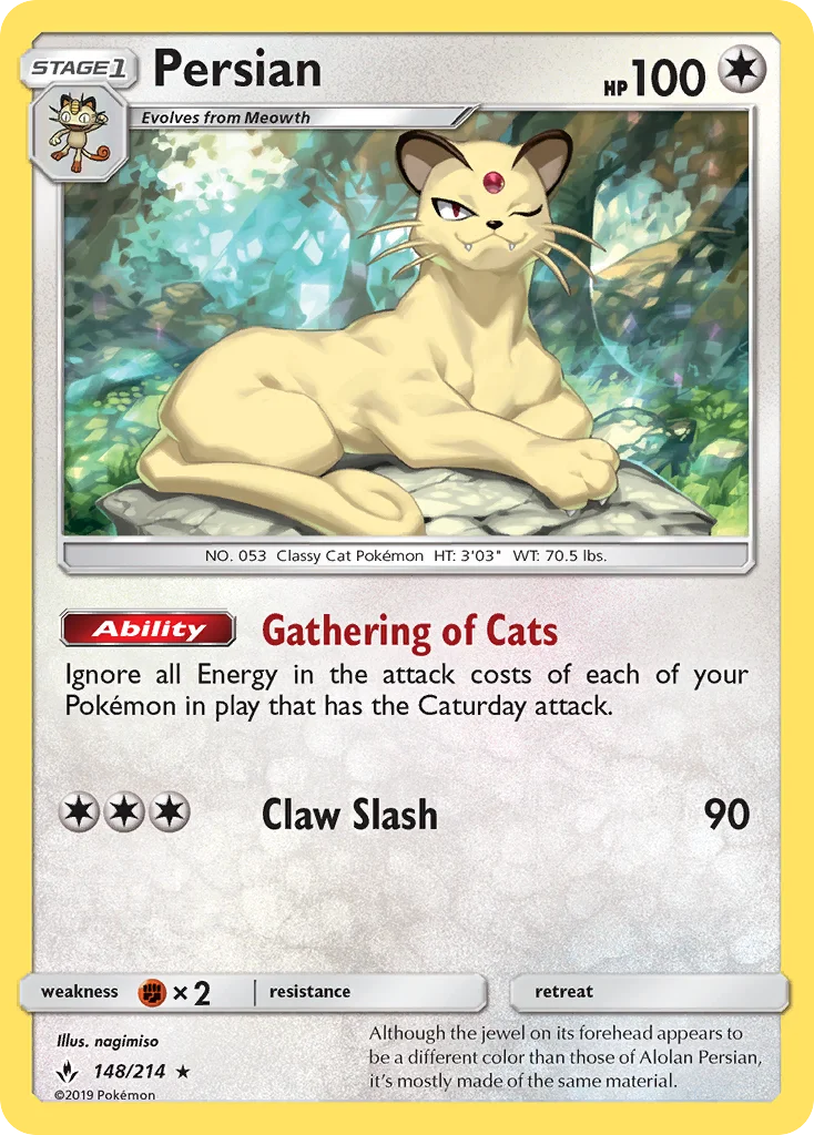 Persian Pokemon card