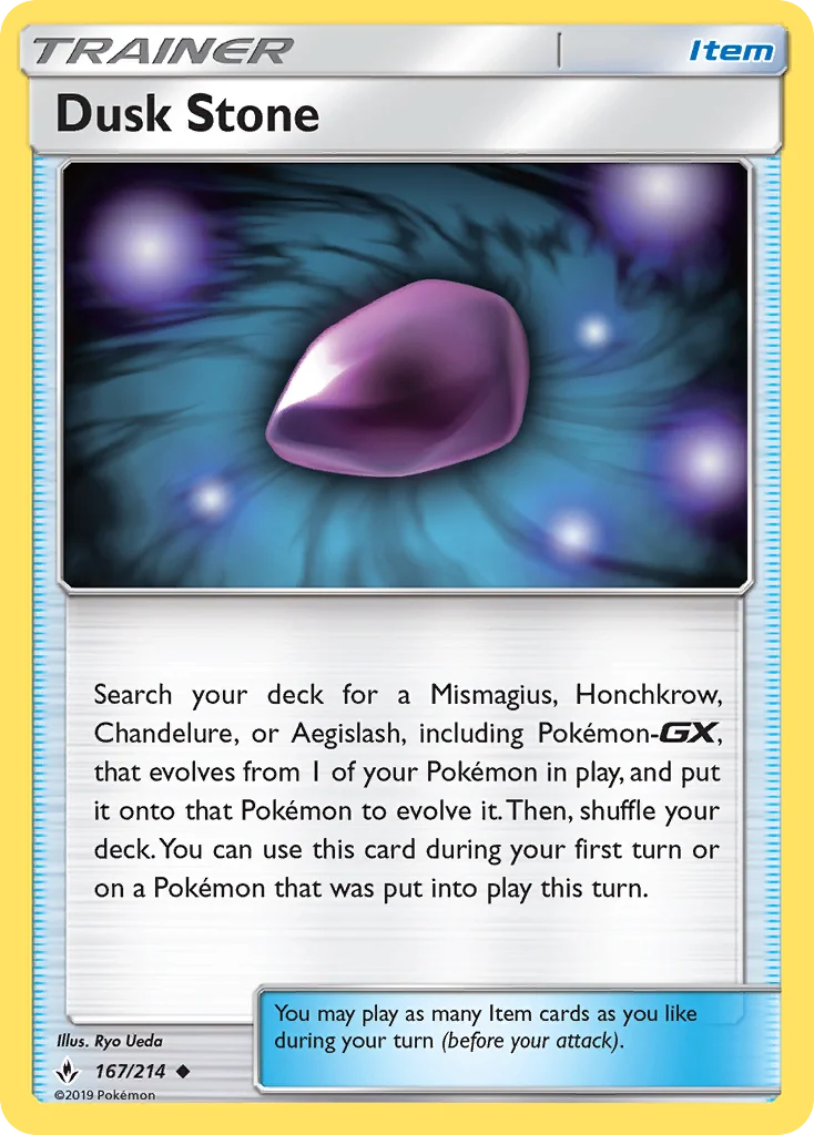 Dusk Stone Pokemon card