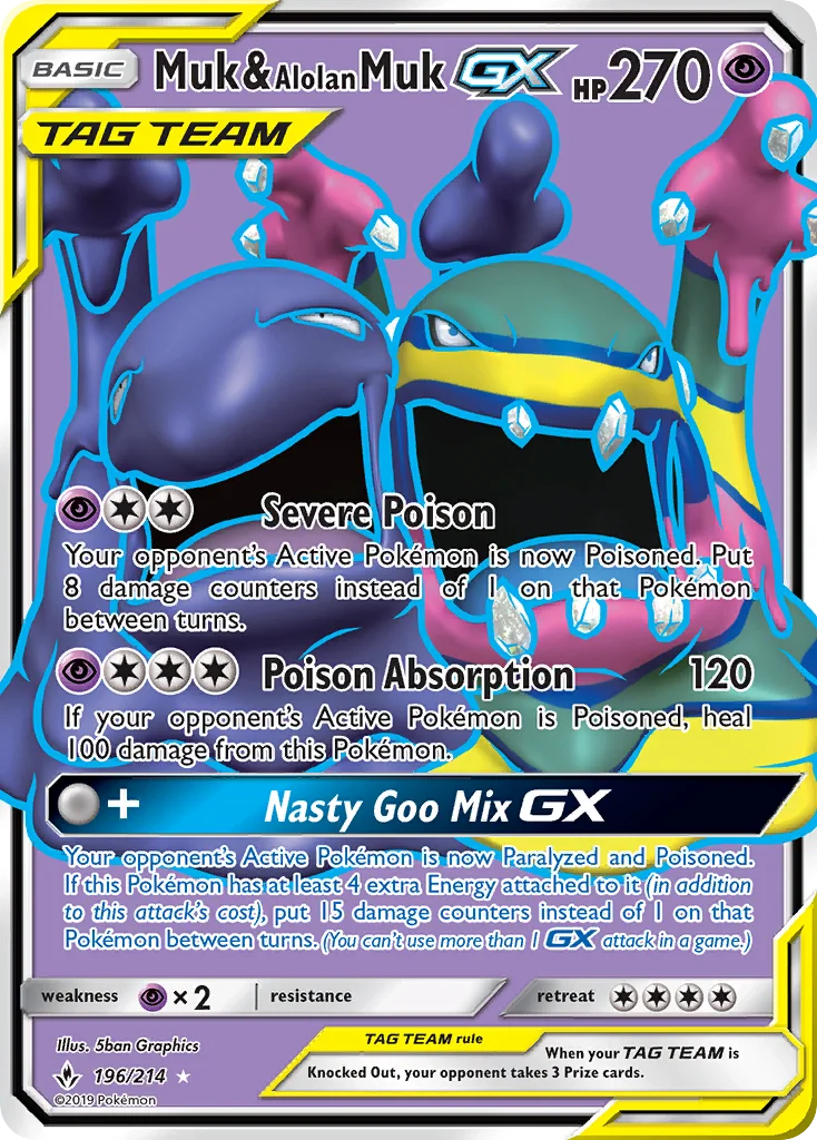Muk & Alolan Muk-GX Pokemon card