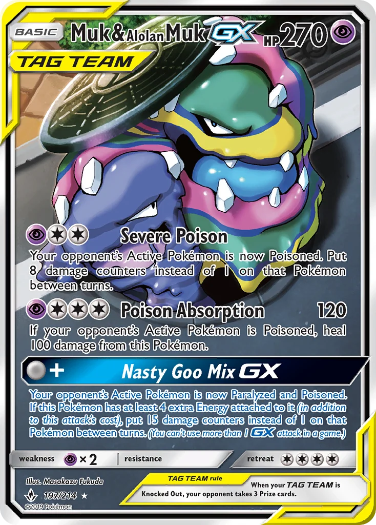 Muk & Alolan Muk-GX Pokemon card