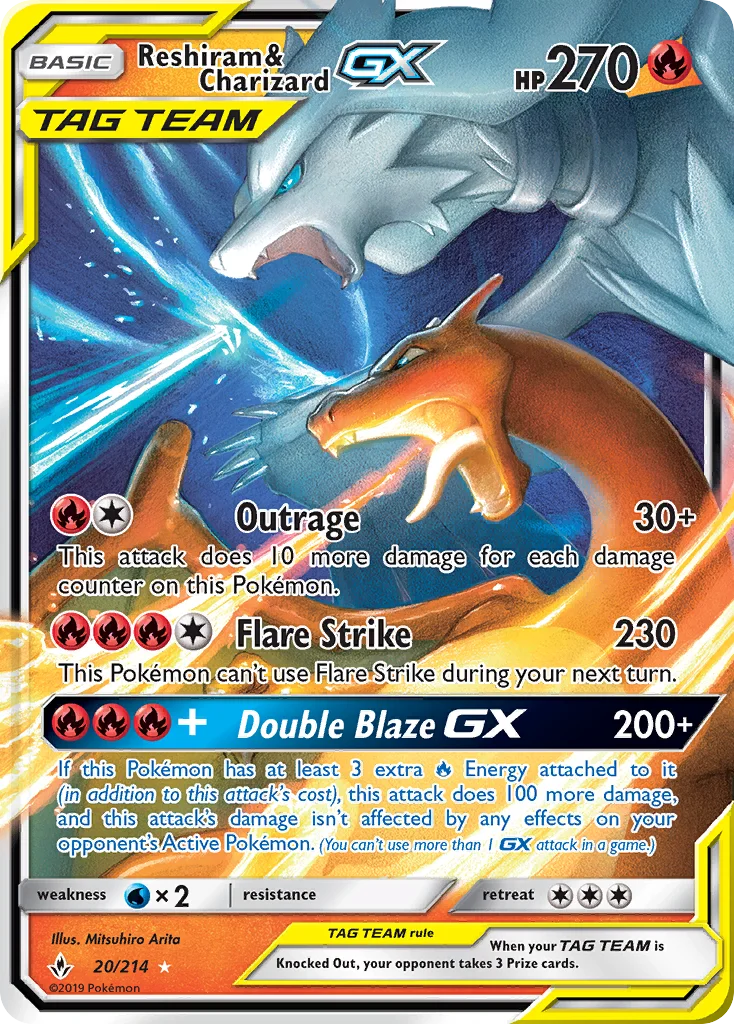 Reshiram & Charizard-GX Pokemon card