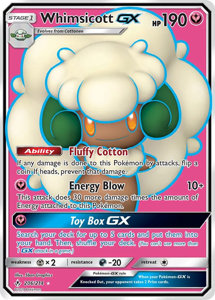 Whimsicott-GX Pokemon card