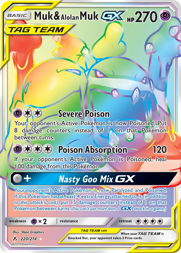 Muk & Alolan Muk-GX Pokemon card