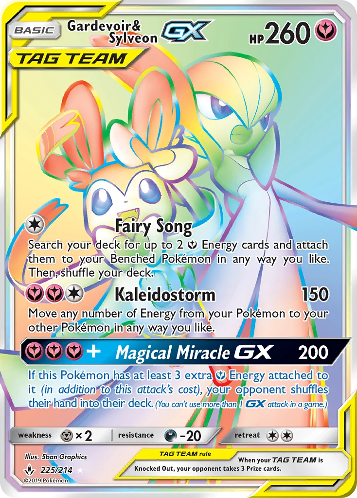 Gardevoir & Sylveon-GX Pokemon card
