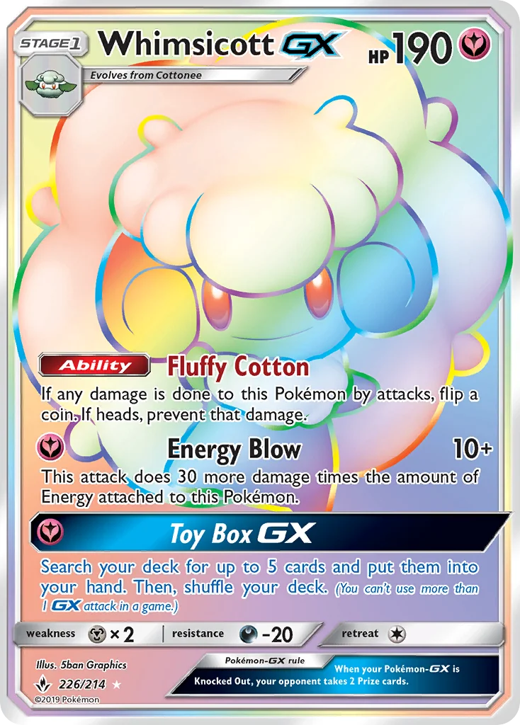 Whimsicott-GX Pokemon card