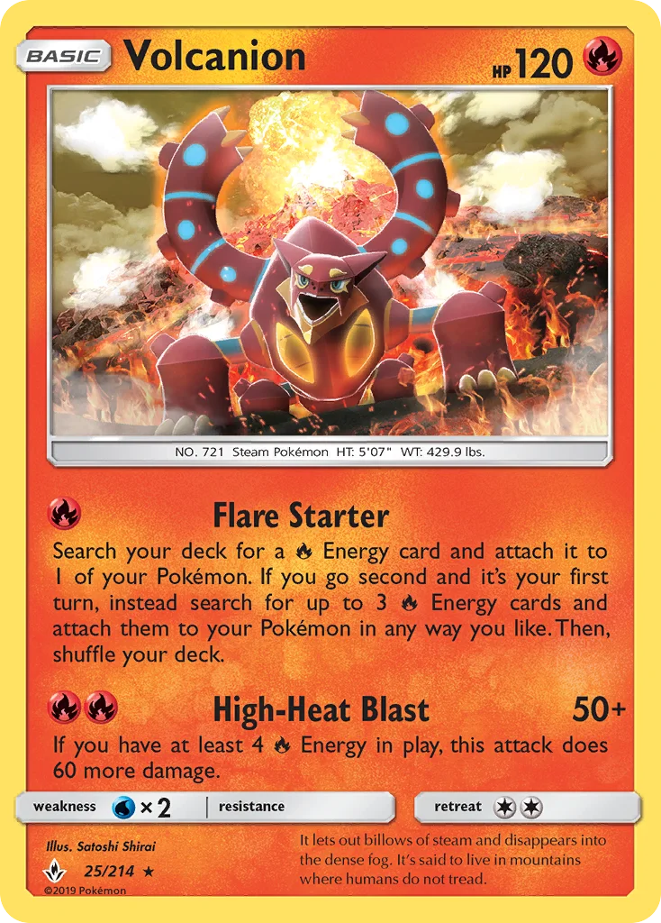 Volcanion Pokemon card