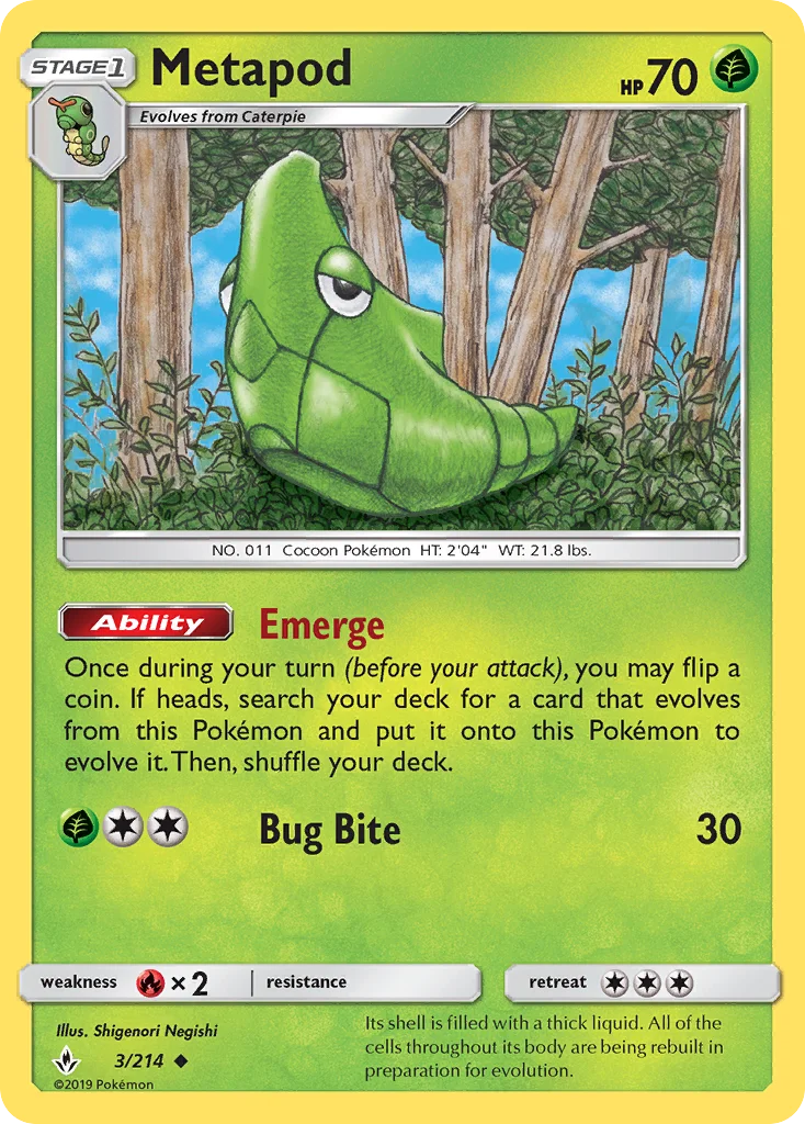 Metapod Pokemon card
