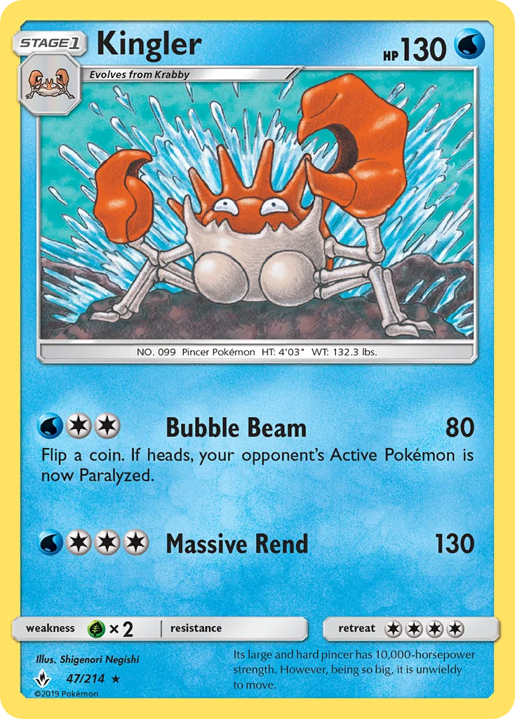 Kingler Pokemon card