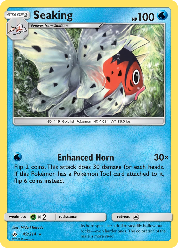 Seaking Pokemon card
