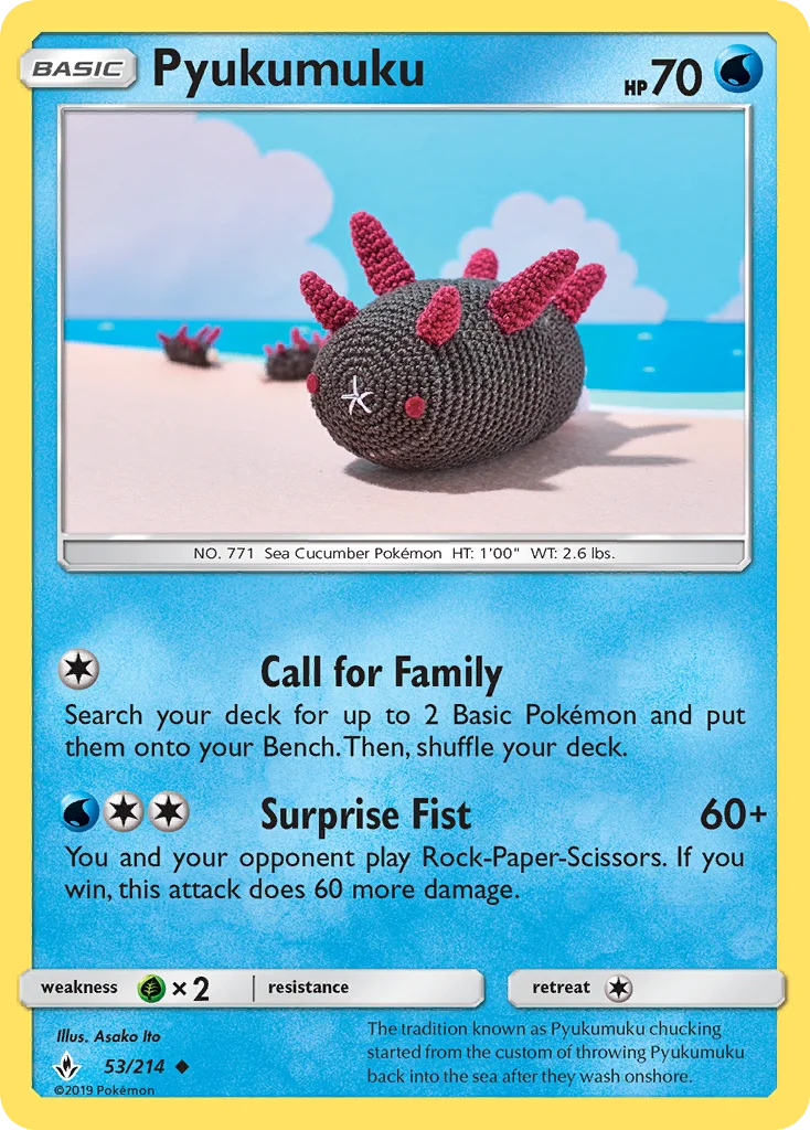 Pyukumuku Pokemon card