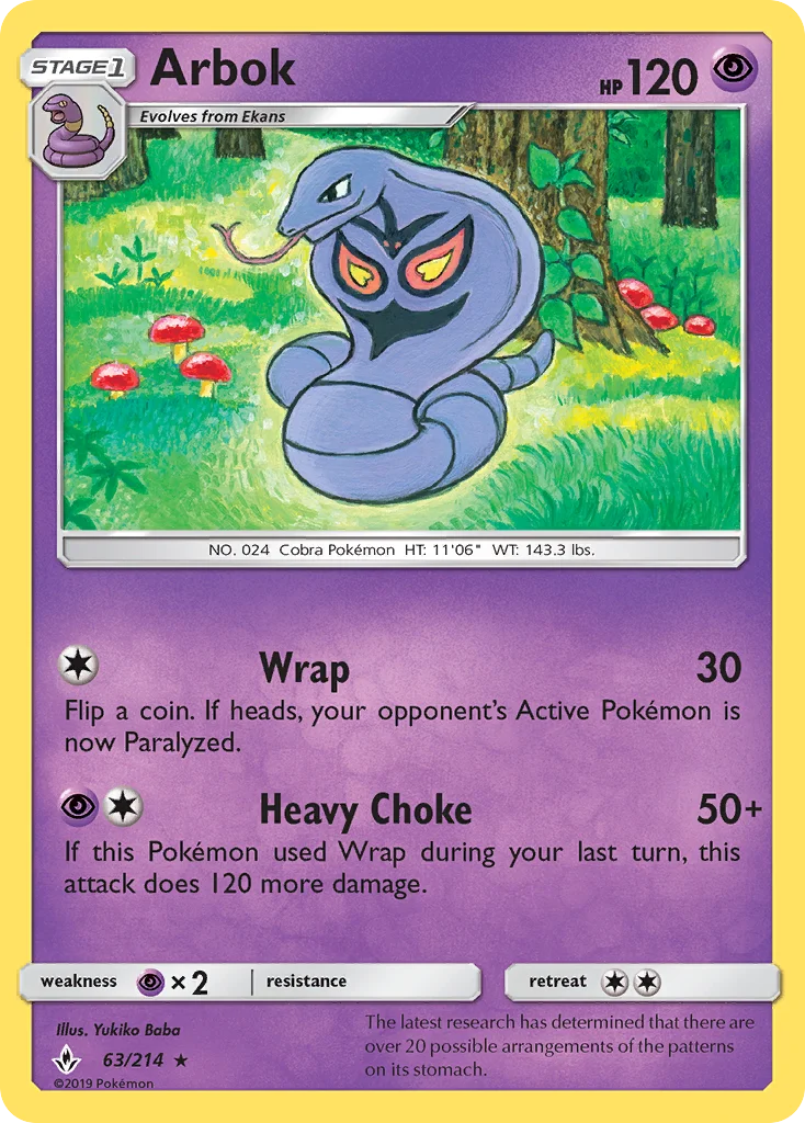 Arbok Pokemon card