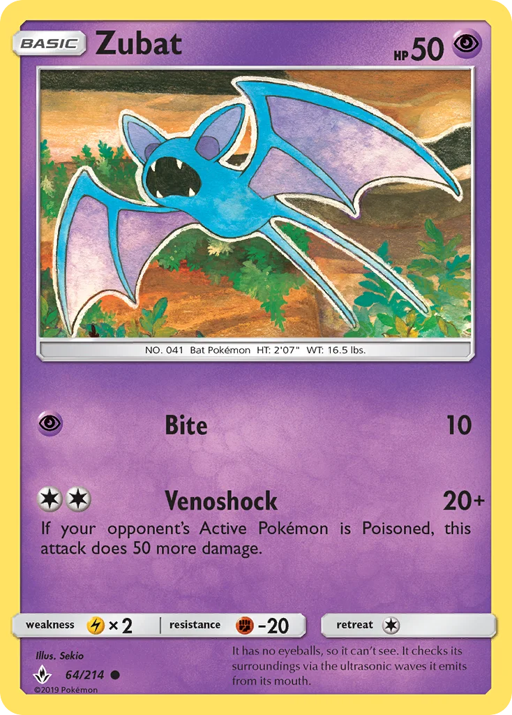 Zubat Pokemon card