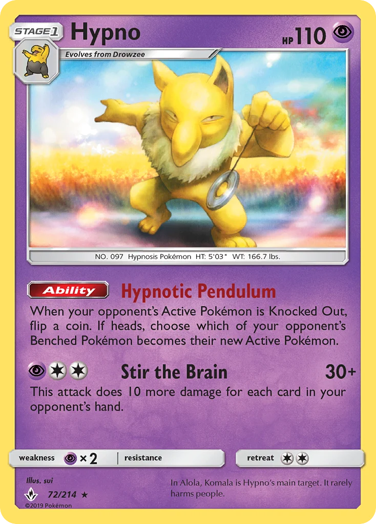 Hypno Pokemon card