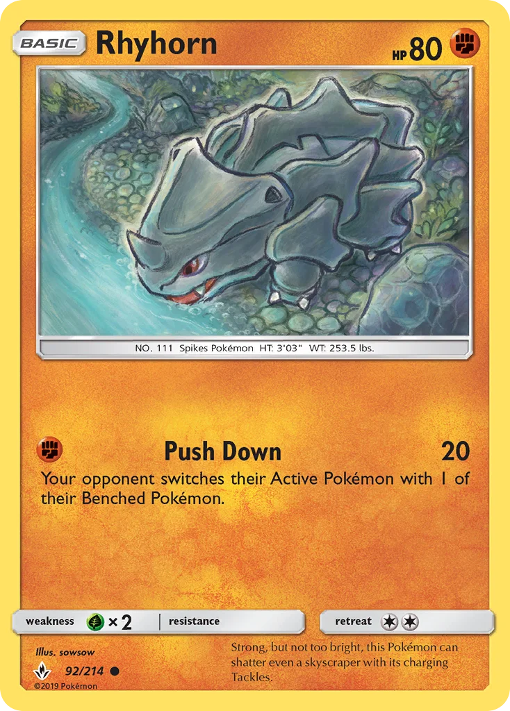 Rhyhorn Pokemon card