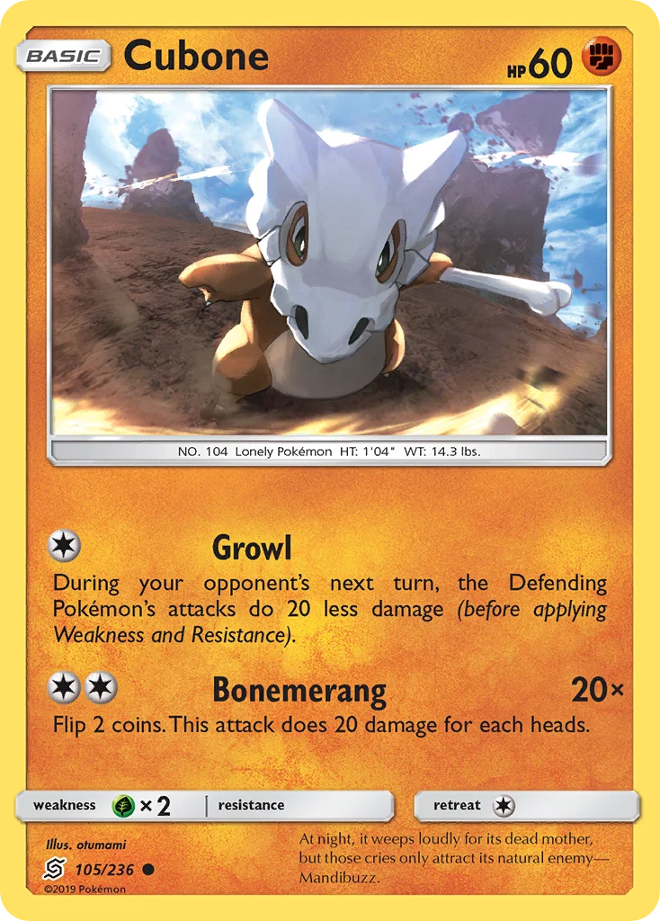 Cubone Pokemon card