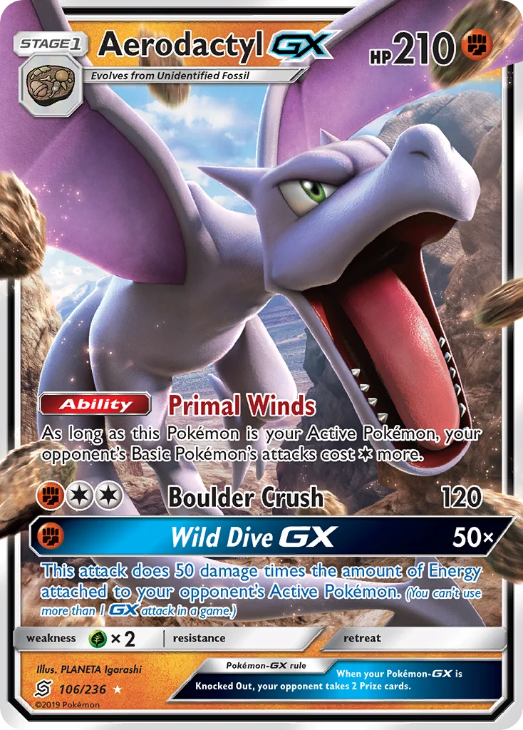 Aerodactyl-GX Pokemon card
