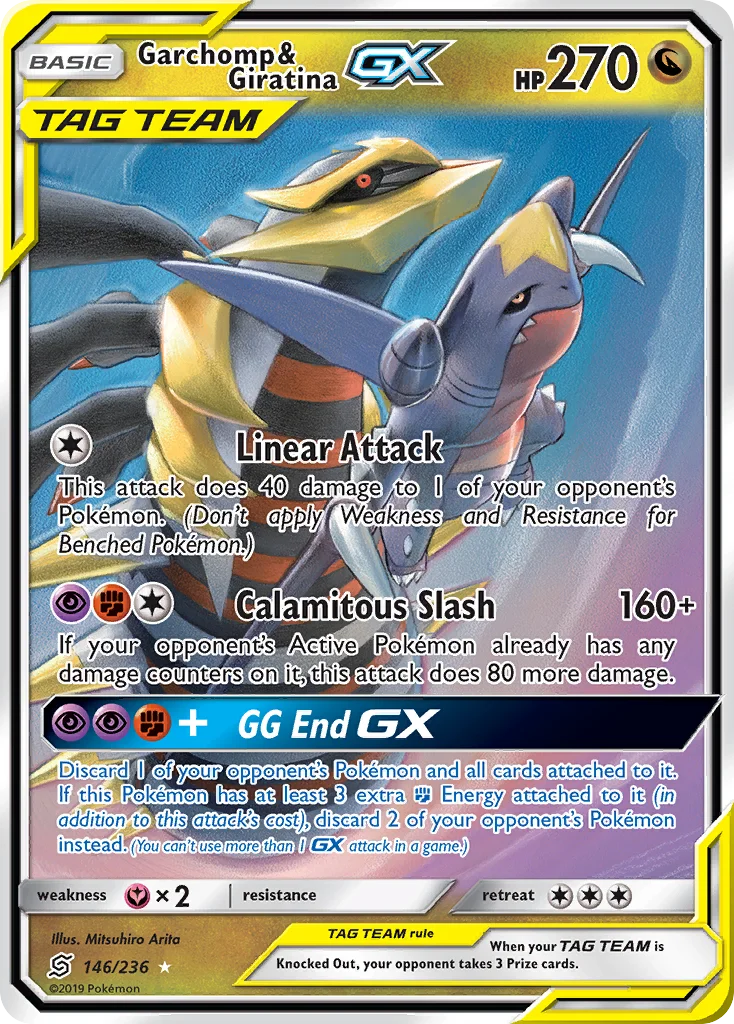 Garchomp & Giratina-GX Pokemon card