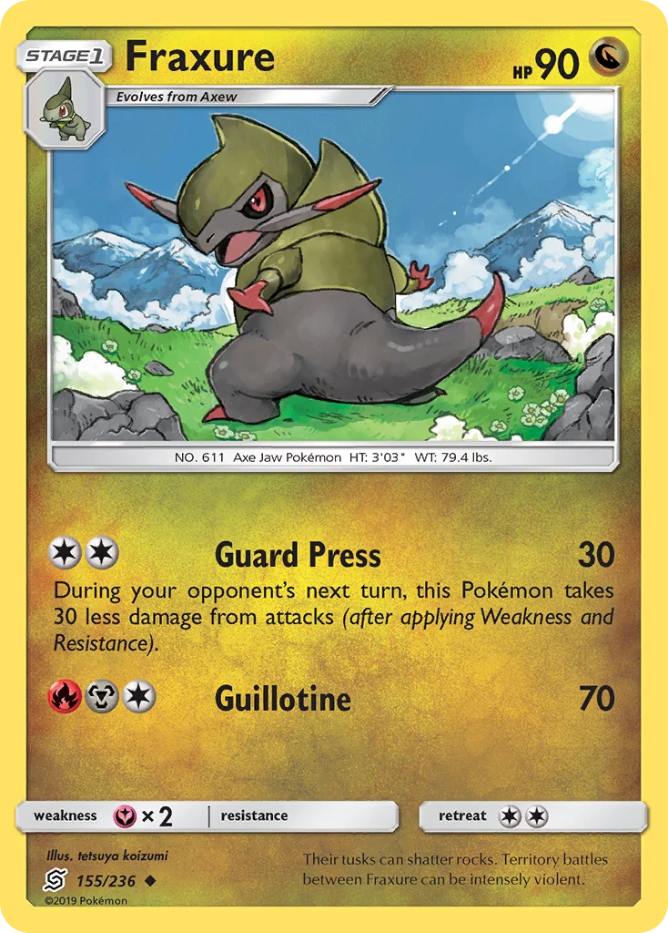 Fraxure Pokemon card