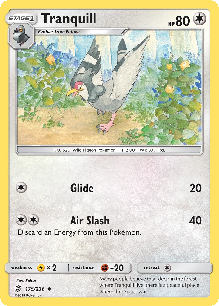 Tranquill Pokemon card