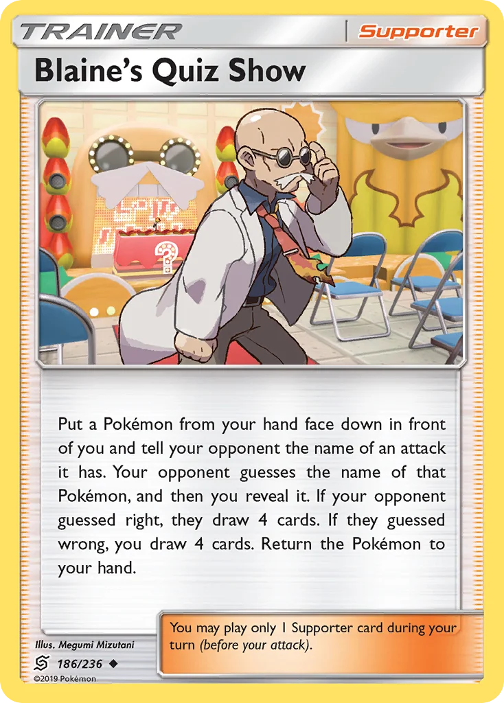 Blaine's Quiz Show Pokemon card