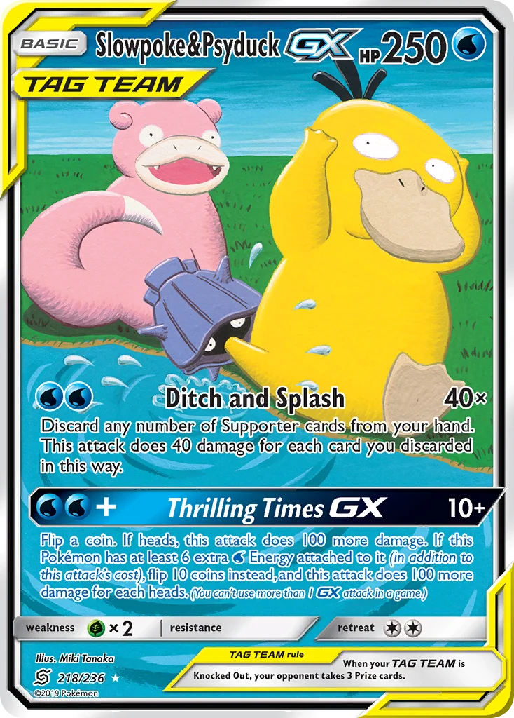 Slowpoke & Psyduck-GX Pokemon card