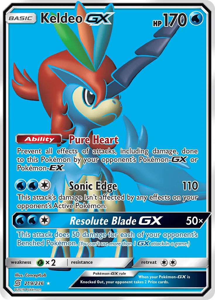 Keldeo-GX Pokemon card