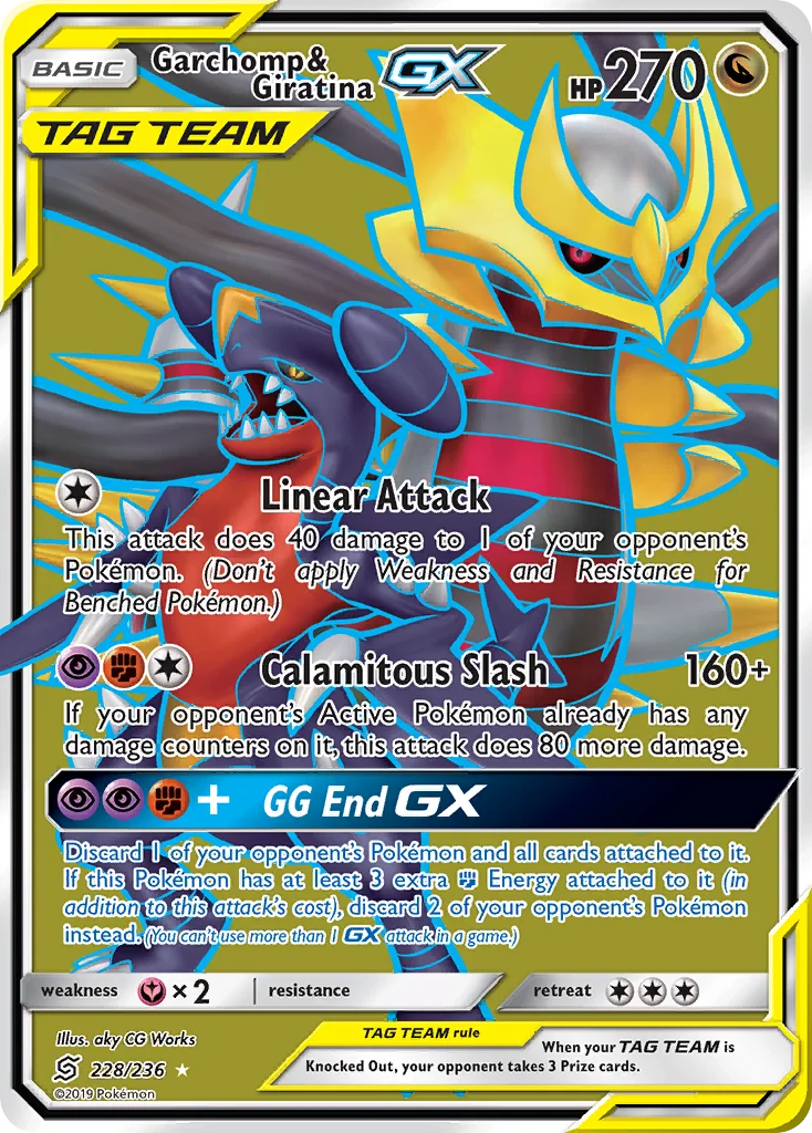 Garchomp & Giratina-GX Pokemon card