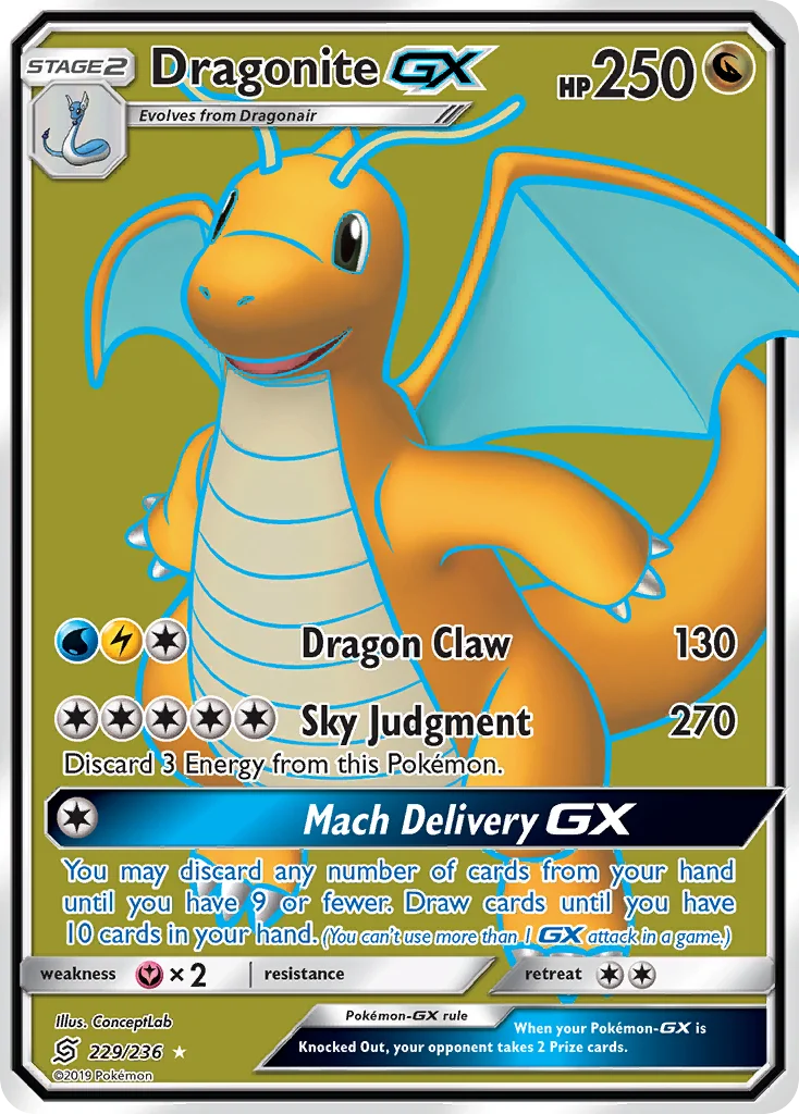 Dragonite-GX Pokemon card