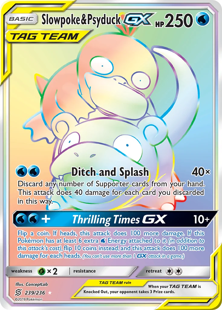 Slowpoke & Psyduck-GX Pokemon card