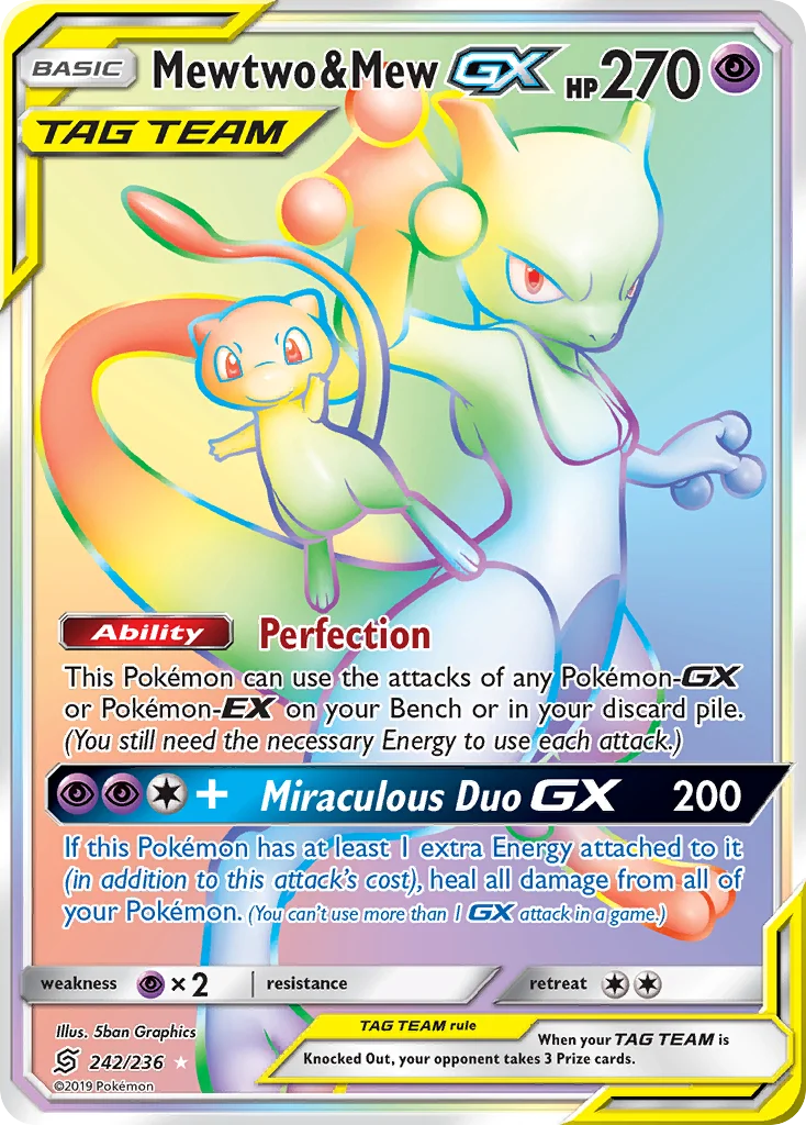 Mewtwo & Mew-GX Pokemon card
