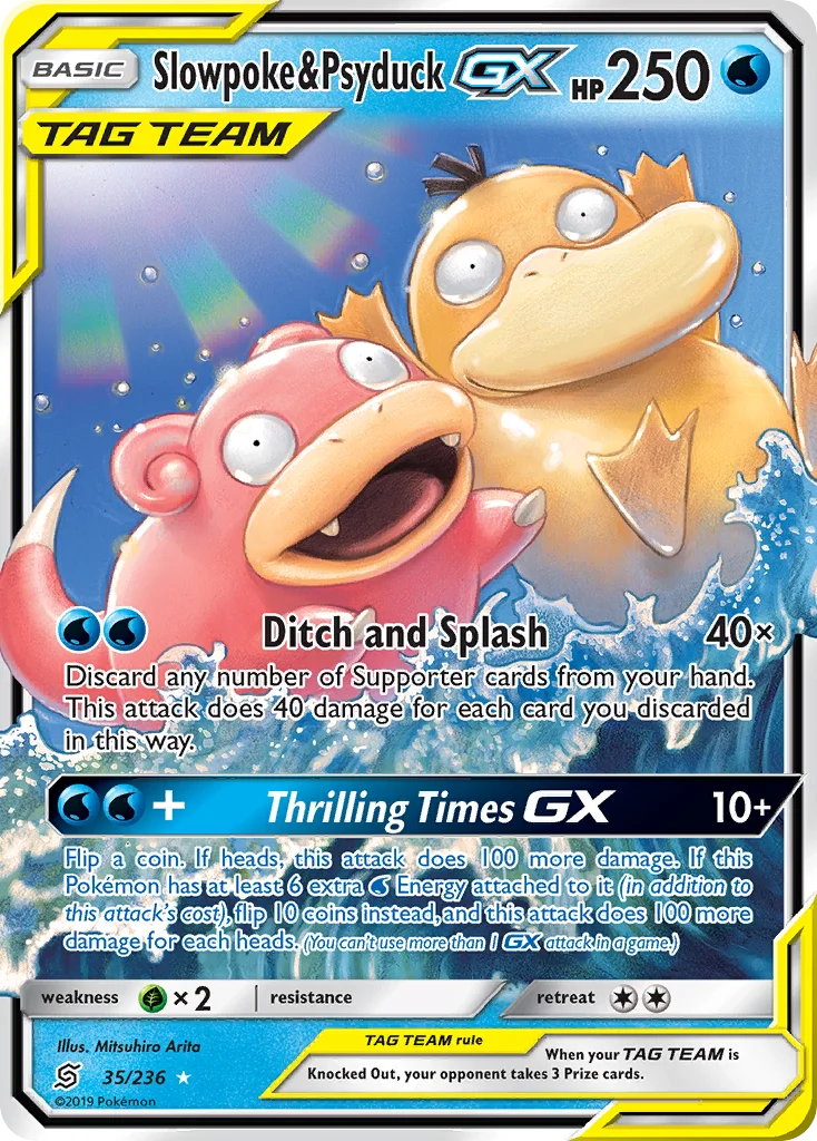 Slowpoke & Psyduck-GX Pokemon card