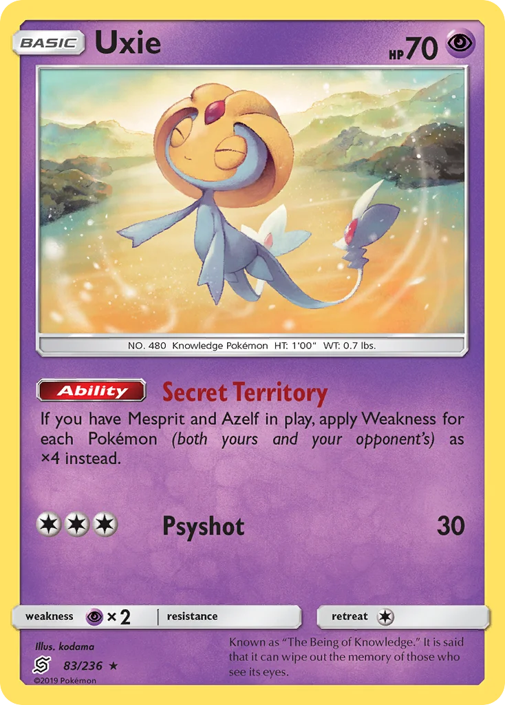 Uxie Pokemon card