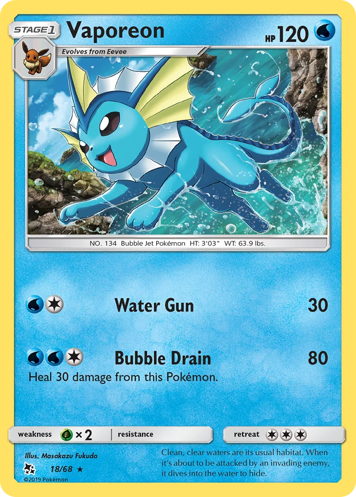 Vaporeon Pokemon card