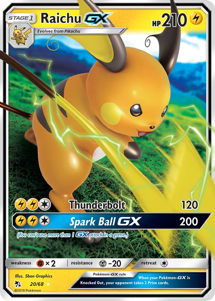 Raichu-GX Pokemon card