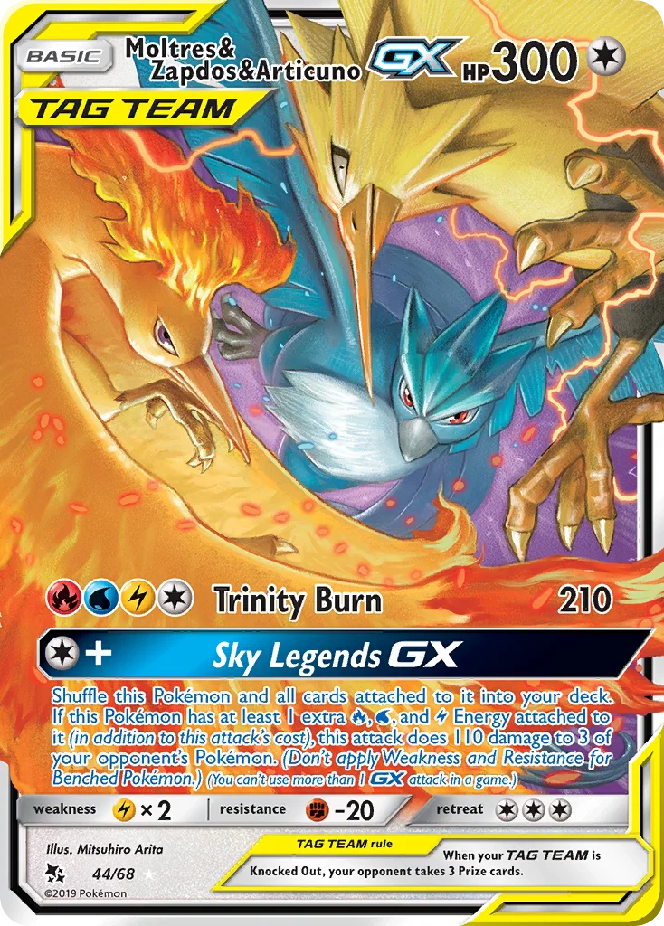 Moltres & Zapdos & Articuno-GX Pokemon card
