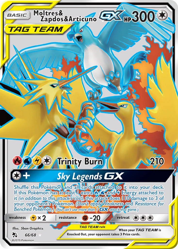 Moltres & Zapdos & Articuno-GX Pokemon card