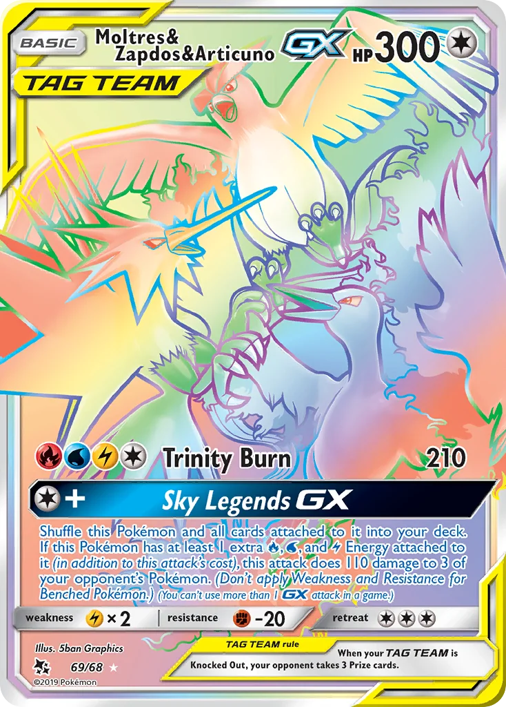 Moltres & Zapdos & Articuno-GX Pokemon card