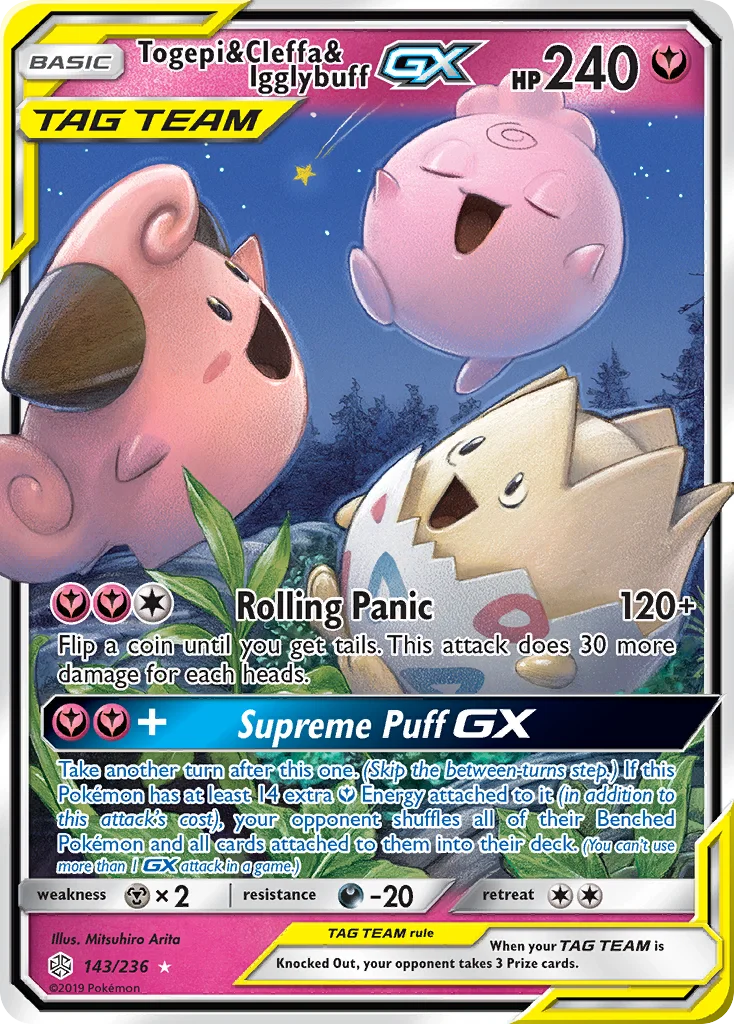 Togepi & Cleffa & Igglybuff-GX Pokemon card