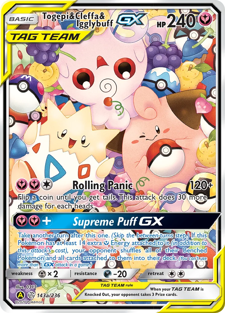 Togepi & Cleffa & Igglybuff-GX Pokemon card