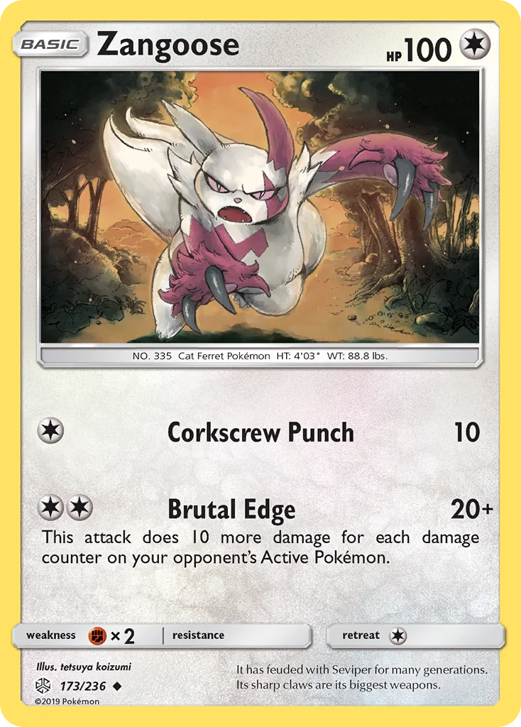 Zangoose Pokemon card