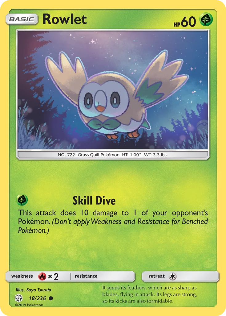 Rowlet Pokemon card