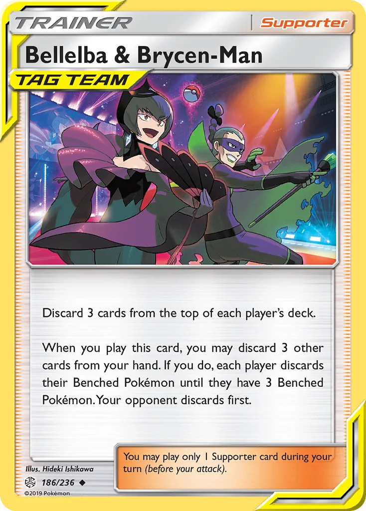 Bellelba & Brycen-Man Pokemon card
