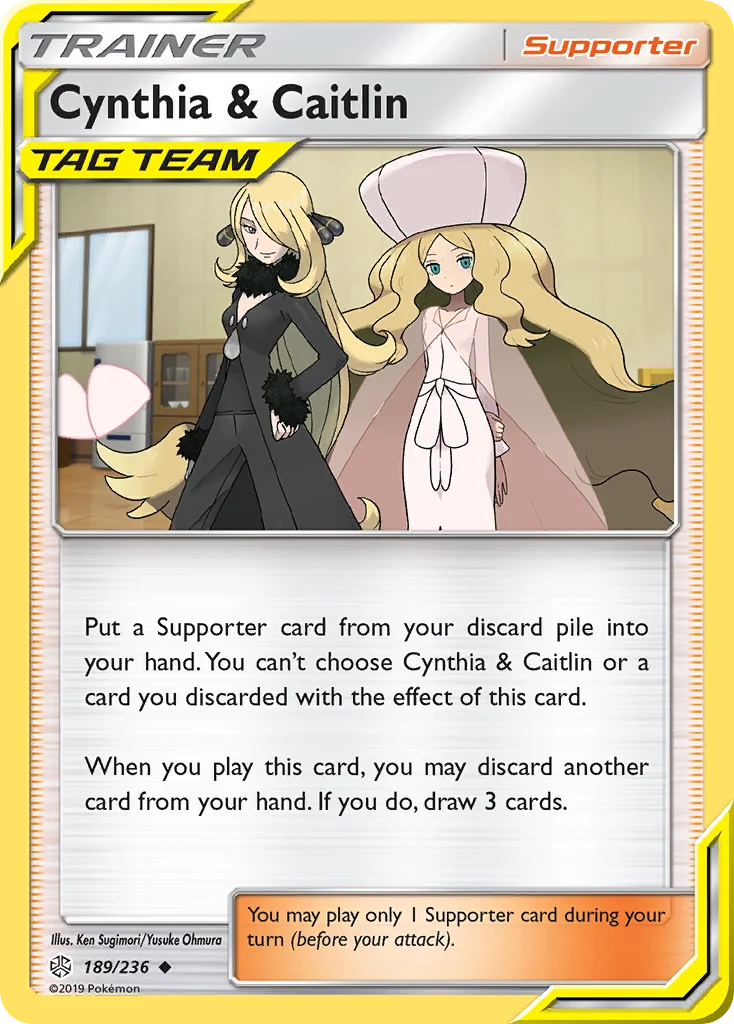 Cynthia & Caitlin Pokemon card