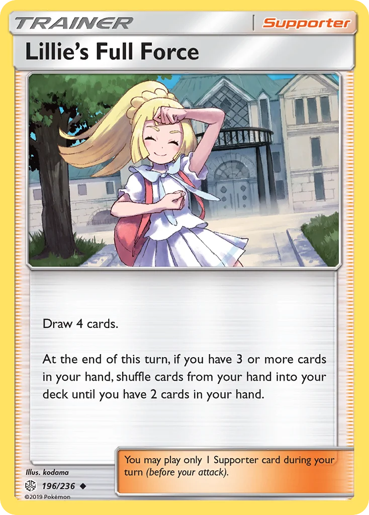 Lillie's Full Force Pokemon card