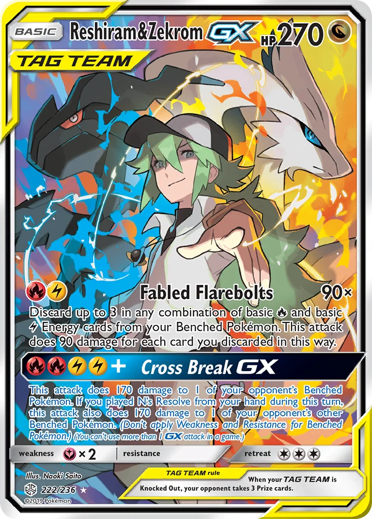 Reshiram & Zekrom-GX Pokemon card