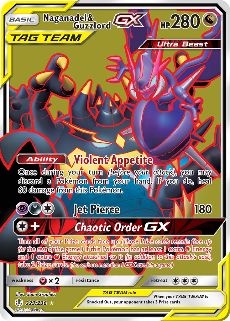 Naganadel & Guzzlord-GX Pokemon card