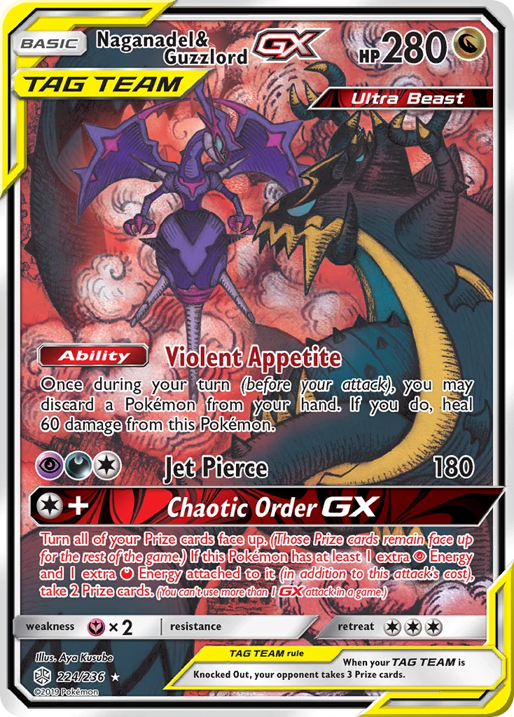 Naganadel & Guzzlord-GX Pokemon card