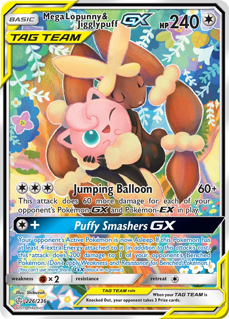 Mega Lopunny & Jigglypuff-GX Pokemon card